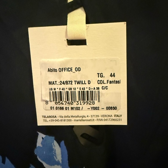 Mariela Rosati Floral Blue and Black Dress EURO SZ 44 NEW Made in Italy - Picture 2 of 4